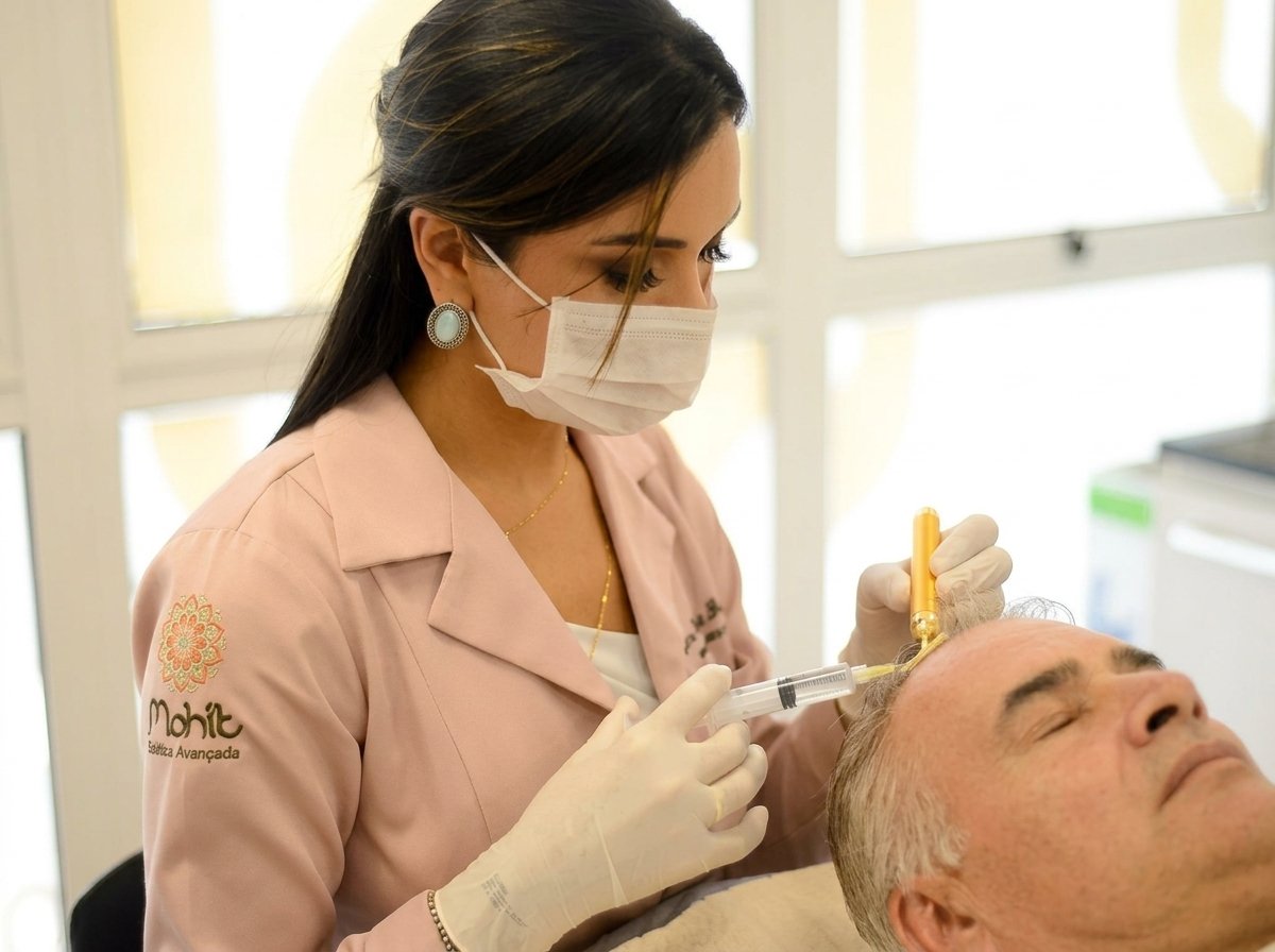 Procedimento injetável facial