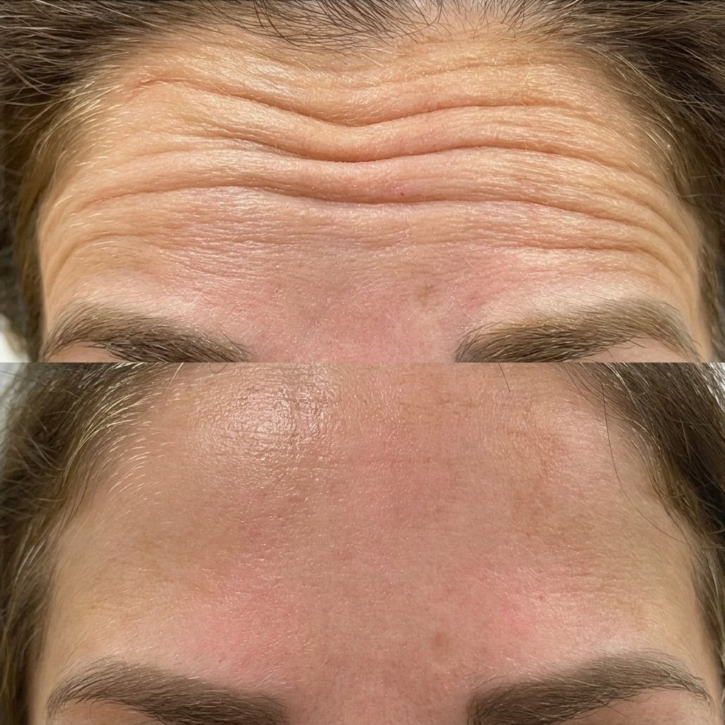 Antes e depois — toxina botulínica