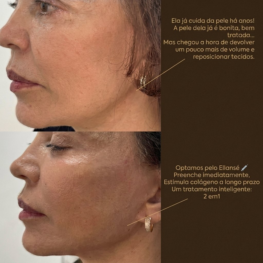 Antes e depois — Ellansé bioestimulador facial