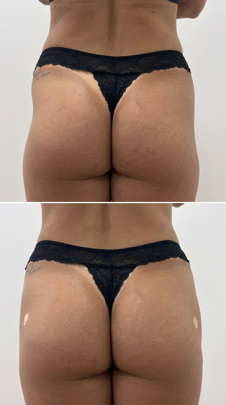 Harmonização de glúteos — antes e depois posterior